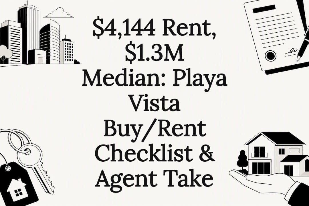 $4,144 Rent, $1.3M Median: Playa Vista Buy/Rent Checklist & Agent Take